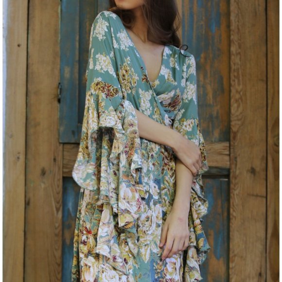 #65 LAST 1! BOHO STYLE BELL SLEEVE DRESS - Picture 5 of 11